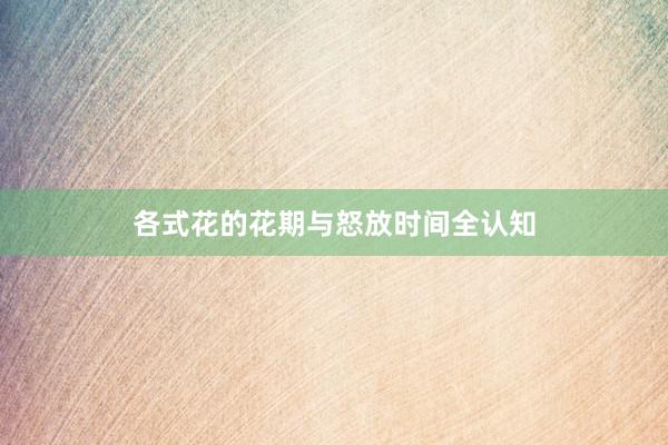 各式花的花期与怒放时间全认知